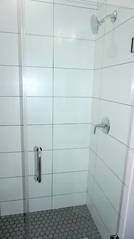 a bathroom with a shower
