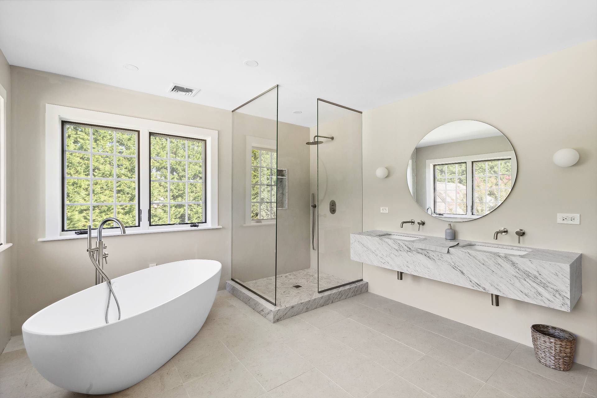 17 Jordan Drive Water Mill, NY 11976 - Photo 17 of 25 a spacious bathroom with a tub double sink shower and mirror