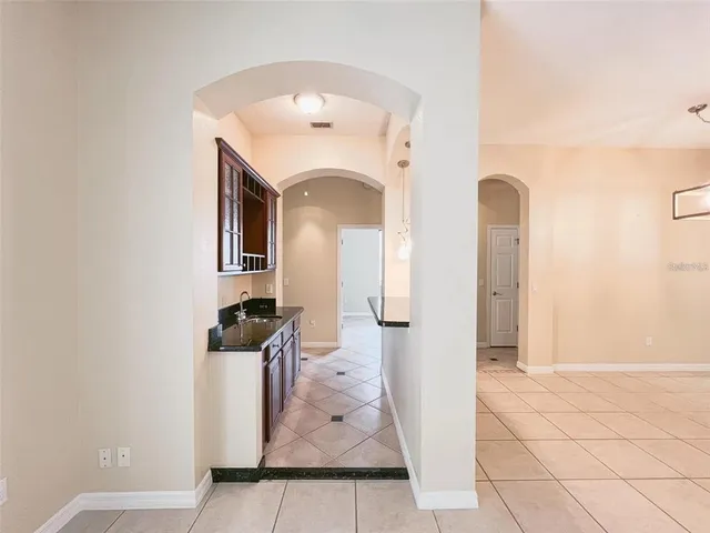 view of hall way with mirror