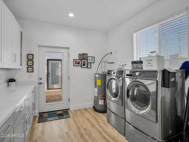 a view of a storage in a room