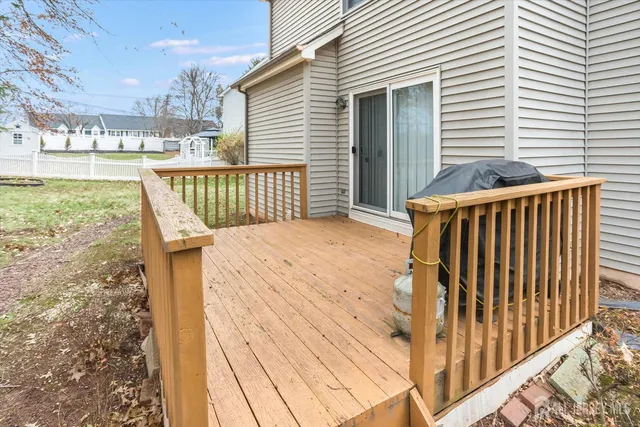 a balcony with a yard