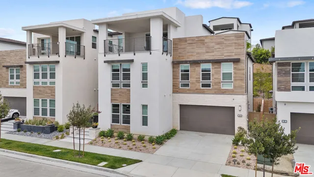 a front view of a multi story building