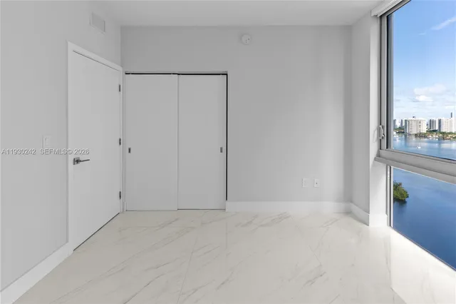 a city view with tall buildings