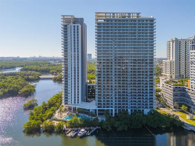 a view of a city with tall buildings
