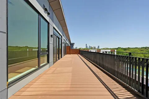 a view of balcony with workspace