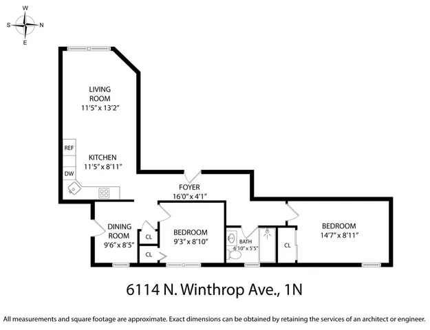 $2,193 | 6114 North Winthrop Avenue, Unit 1N, Chicago, IL 60660