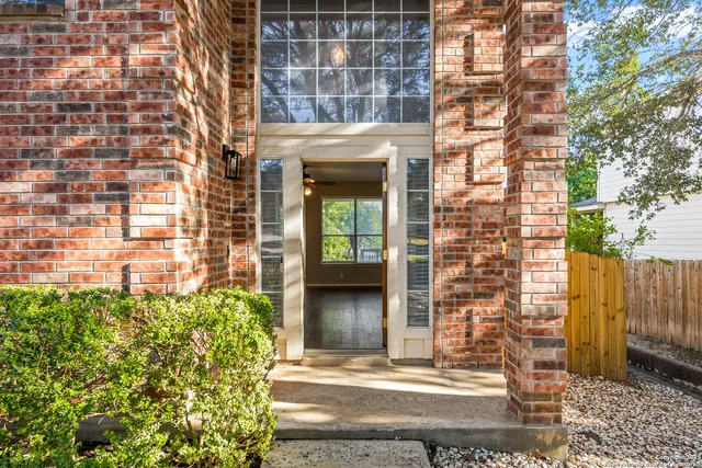 front door of a building with an outdoor space