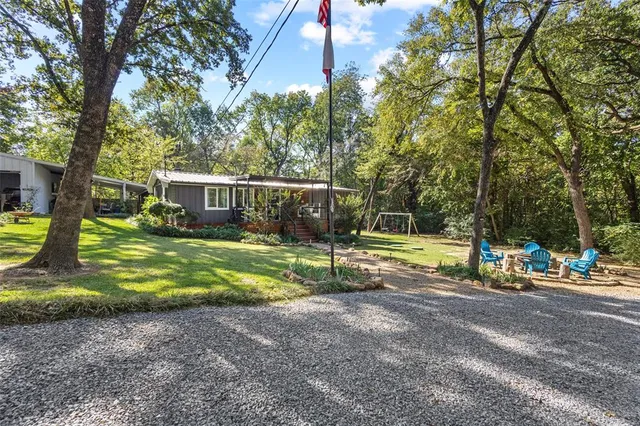 a view of a house with swimming pool and yard