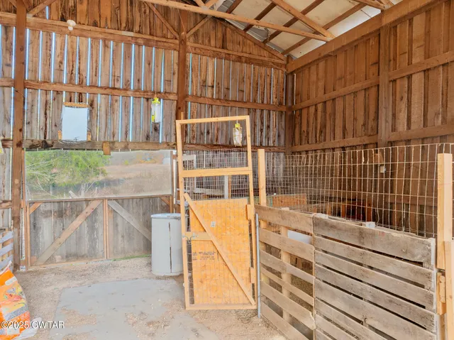 a view of wooden balcony