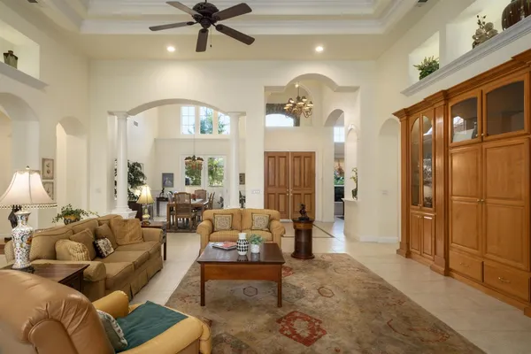 a living room with furniture