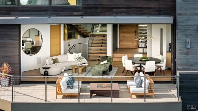 a living room with furniture