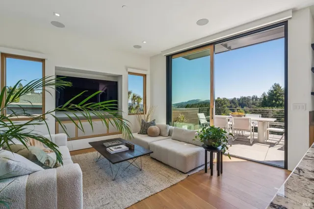 a kitchen with a sink and a refrigerator