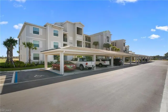 a view of a building with a street