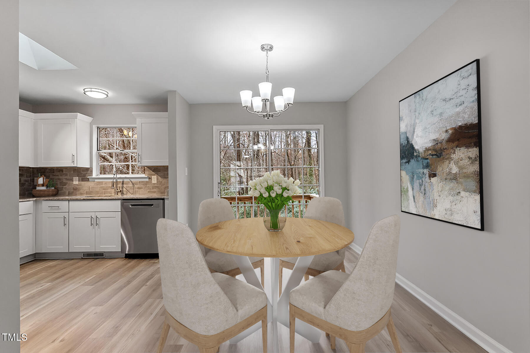 8341 Wynewood Court Raleigh, NC 27616 - Photo 5 of 35 a view of a dining room with furniture window and wooden floor