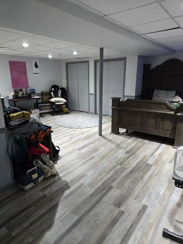 a living room with furniture