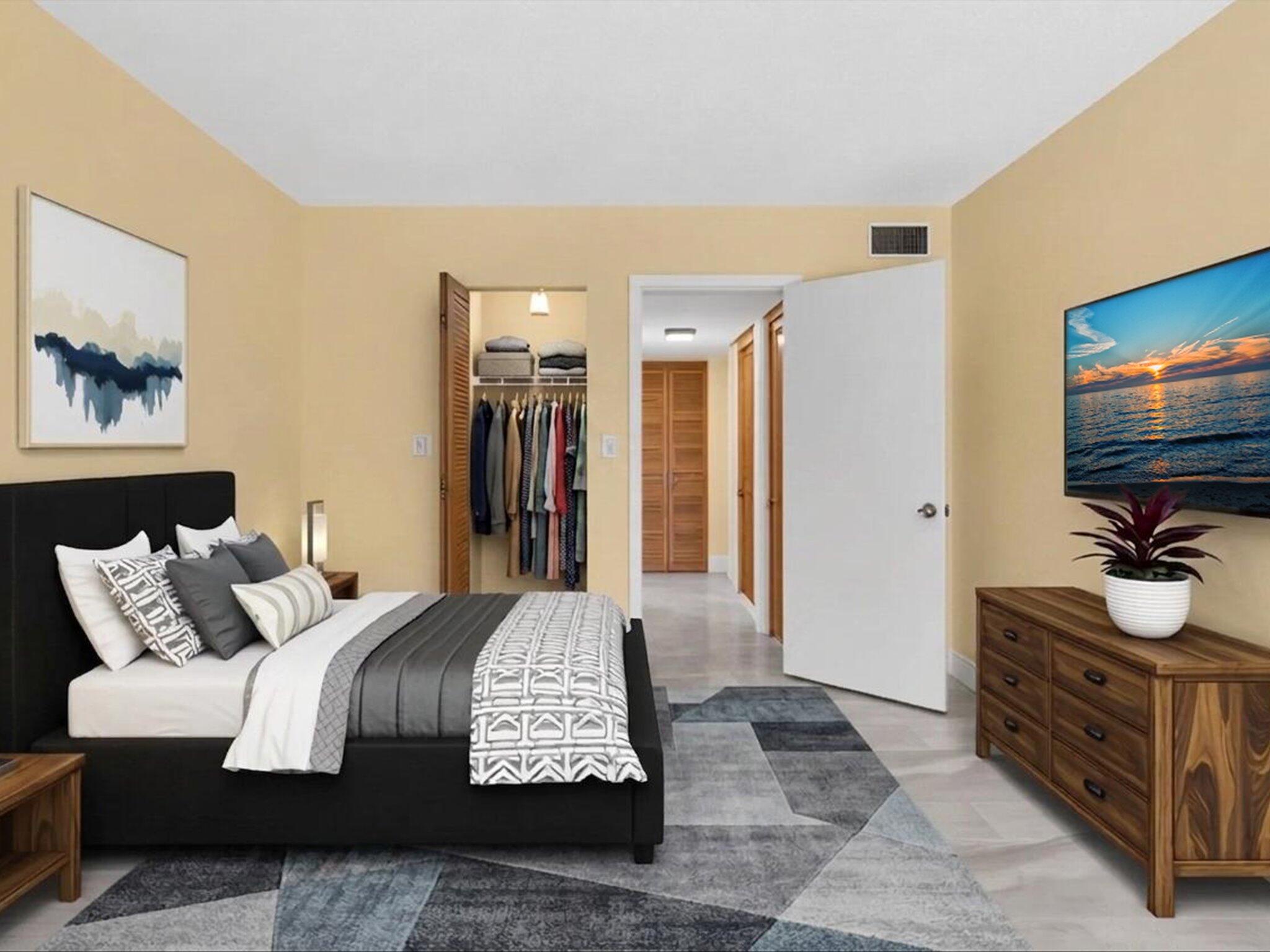 470 Northwest 20th Street, Unit 3020 Boca Raton, FL 33431 - Photo 28 of 43 Virtually Staged Guest Bed