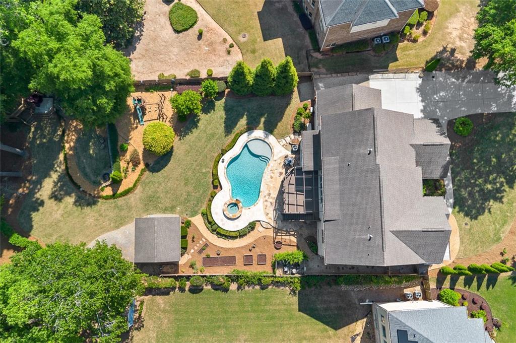 2736 Pangborn Road Decatur, GA 30033 - Photo 46 of 47 an aerial view of a house with swimming pool and outdoor space