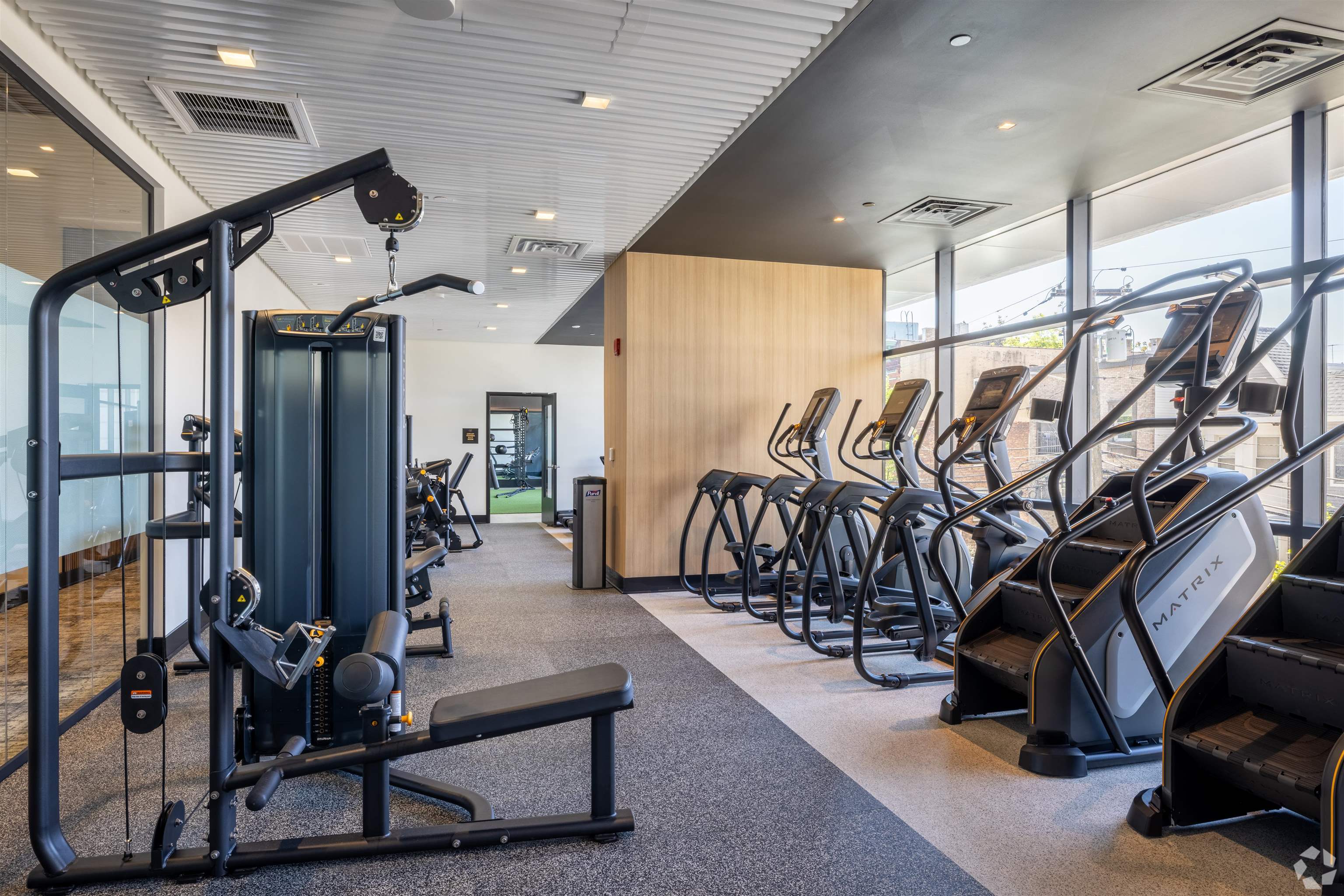 32 Oakland Avenue, Unit 1504 Jersey City, NJ 07306 - Photo 39 of 50 a view of a room with gym equipment
