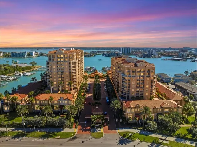 a view of a city with tall buildings