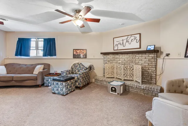 a living room with furniture and a couch