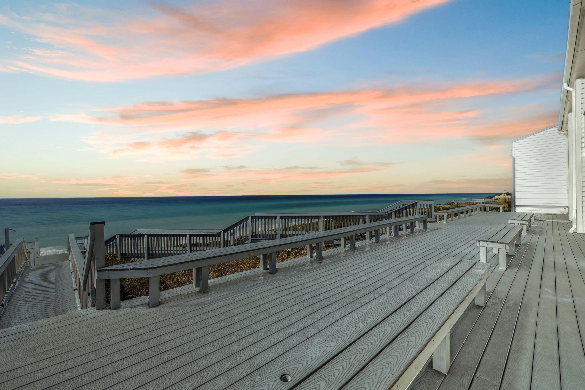 8116 East County Highway 30A, Unit 5 Inlet Beach, FL 32461 - Photo 37 of 48 a view of a balcony with wooden floor and city view
