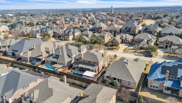 an aerial view of multiple house