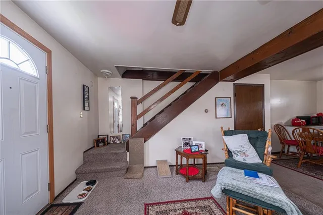 a living room with furniture