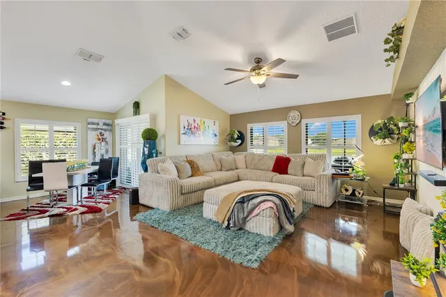 a living room with furniture
