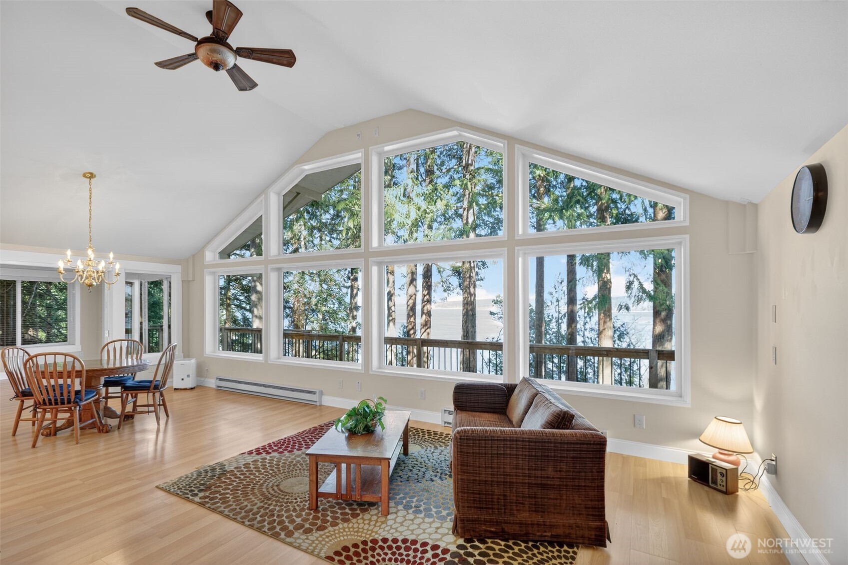 510 Carl Johnson Road Quilcene, WA 98376 - Photo 5 of 37 a living room with furniture and a large window