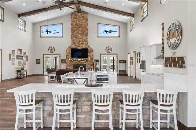 a bathroom with a bathtub and shower