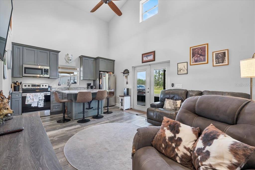 11657 Moore Road Lakeland, FL 33809 - Photo 72 of 100 a living room with furniture and a kitchen view