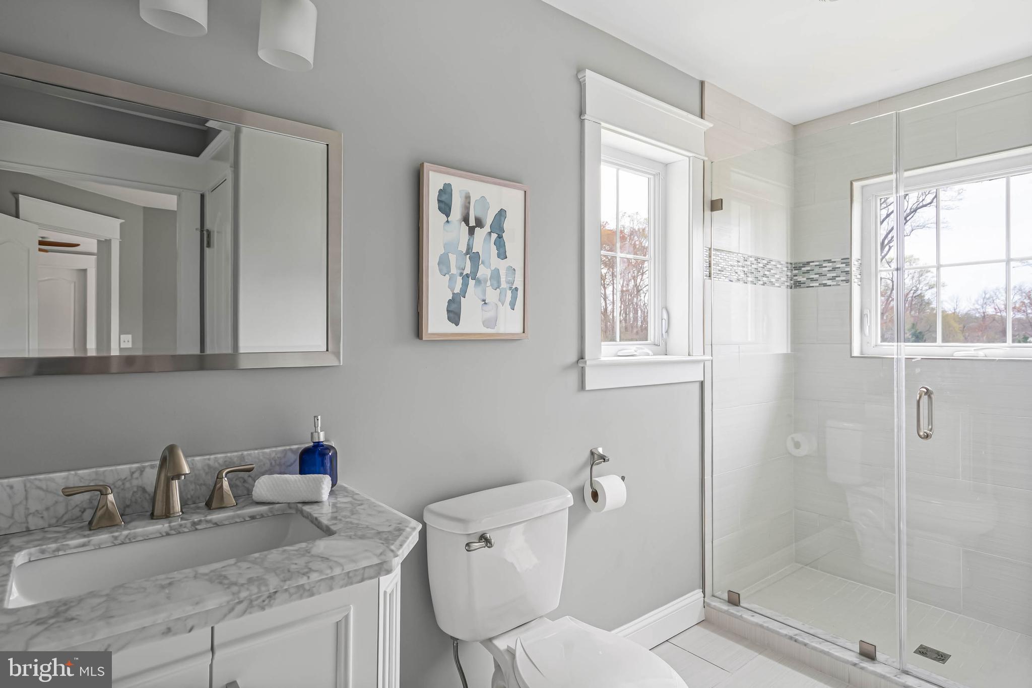 33096 Burbage Road Frankford, DE 19945 - Photo 36 of 53 a bathroom with a granite countertop toilet sink and mirror