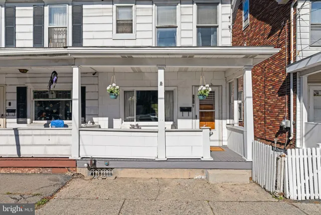 front view of building with a street