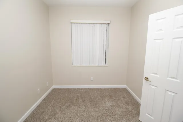an empty room with closet
