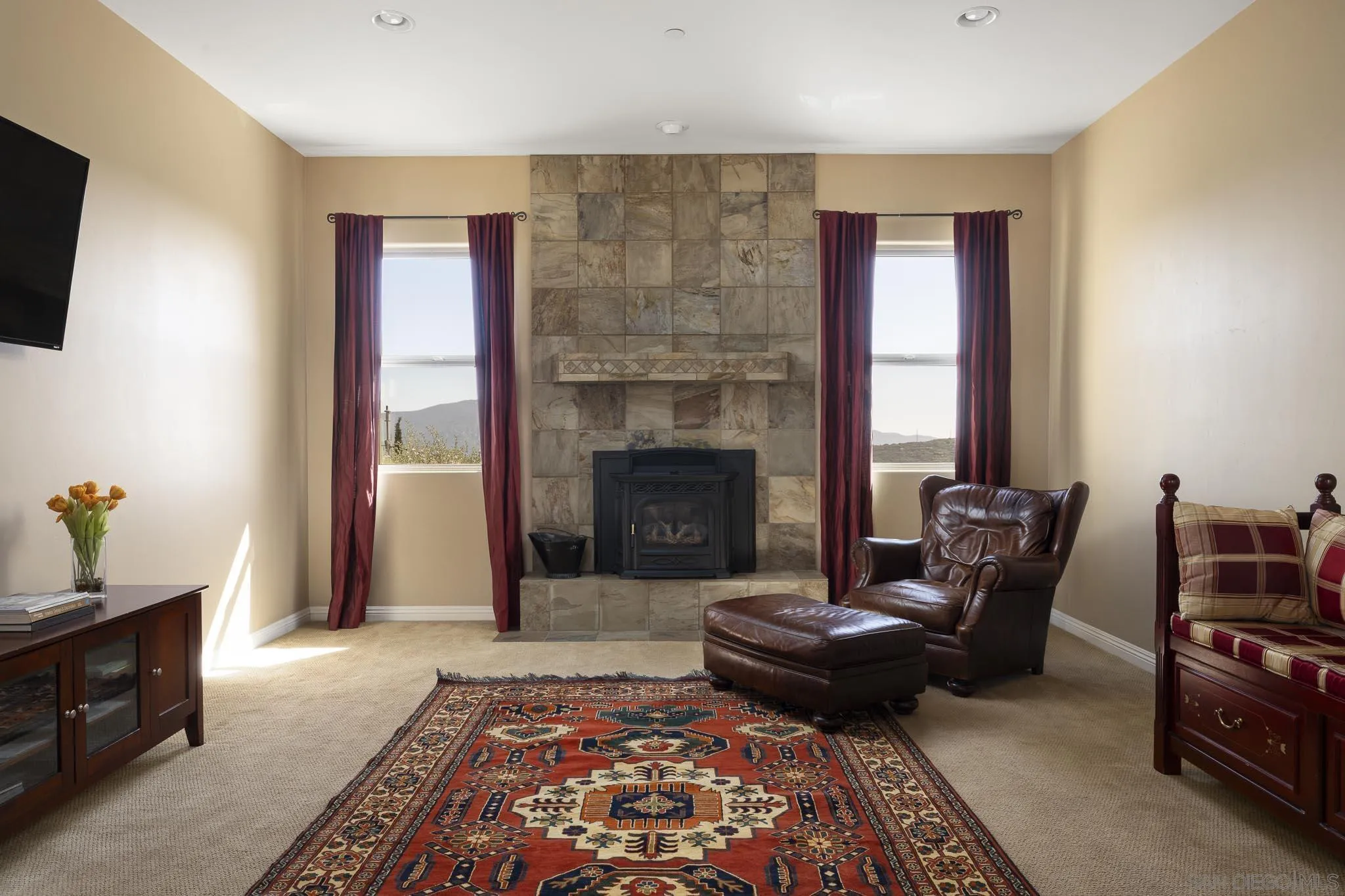 2001 Corte Sierra Alpine, CA 91901 - Photo 10 of 35 a living room with furniture and a fireplace