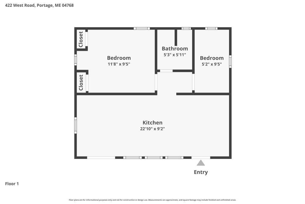 422 W Road Portage Lake, ME 04768 - Photo 42 of 42 422 West Road - Floor Plan