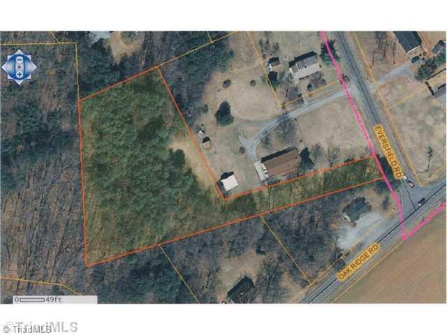 7703 Eversfield Road Summerfield, NC 27358 - Photo 1 of 1 Aerial View. Aerial of flag lot off of Everfield Road. Just over 50 foot of road frontage and direct access to the parcel from the street.