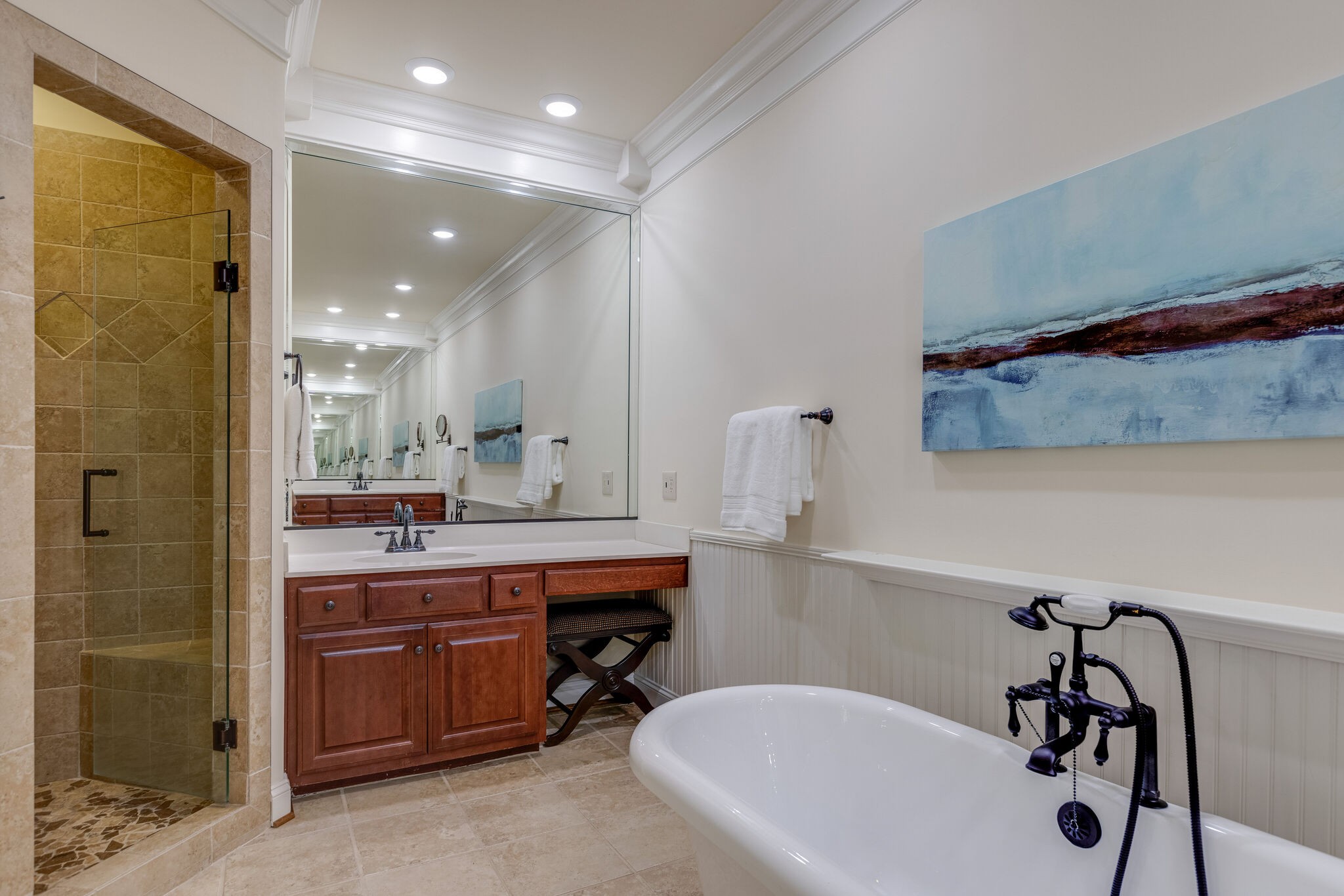 200 Eiderdown Drive Franklin, TN 37064 - Photo 20 of 45 a bathroom with a tub a sink and a mirror