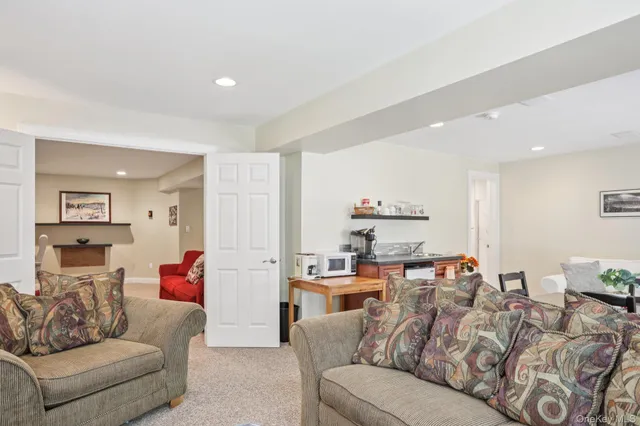 a living room with furniture and a couch