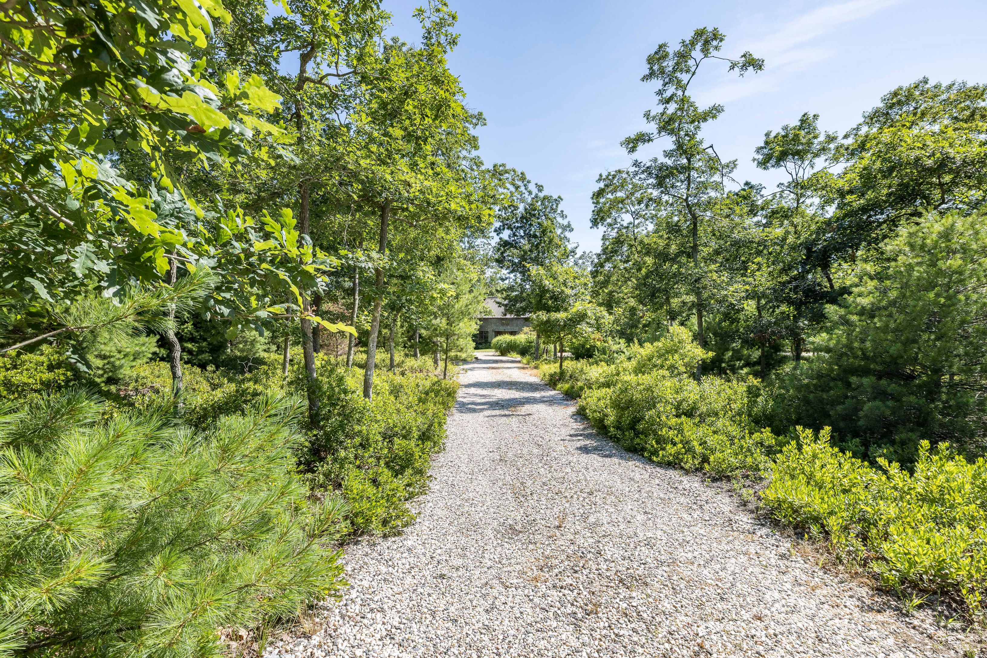 97 Swamp Road East Hampton, NY 11937 - Photo 24 of 28 a view of a pathway both side of yard