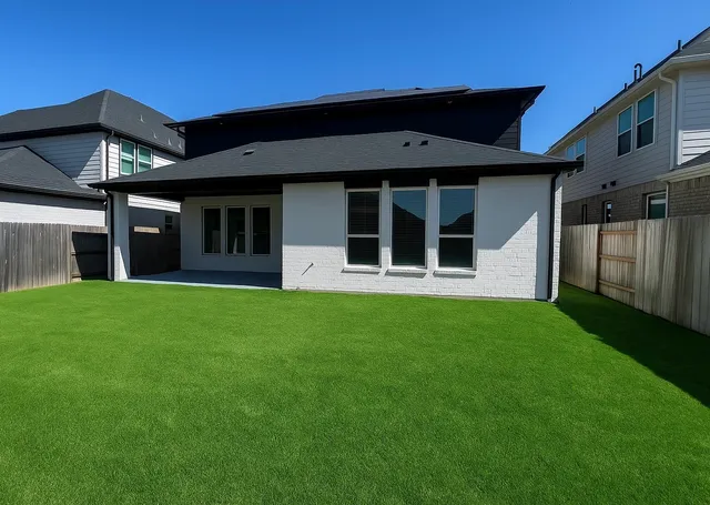 a house view with a garden space