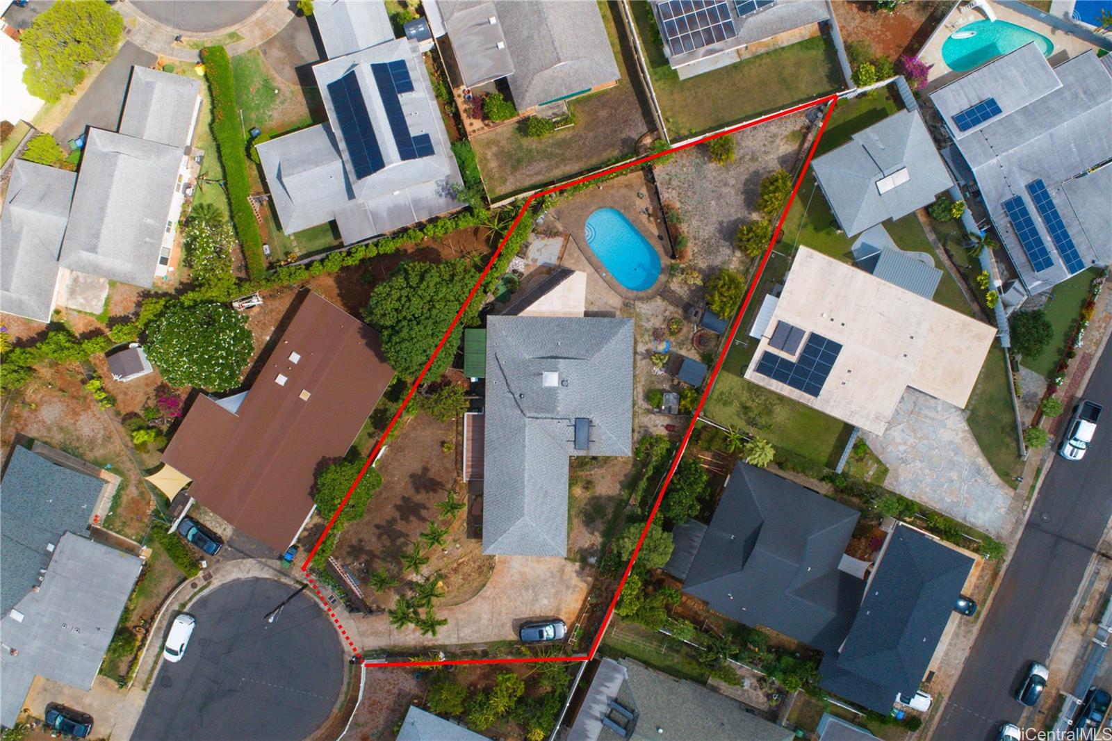 1543 Mahie Place Honolulu, HI 96818 - Photo 23 of 25 an aerial view of a house with a yard