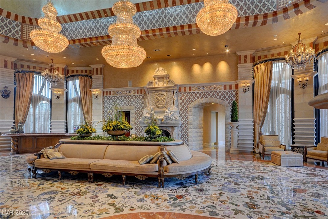 9101 Alta Drive, Unit 1406 Las Vegas, NV 89145 - Photo 67 of 69 Building lobby featuring a towering ceiling and recessed lighting