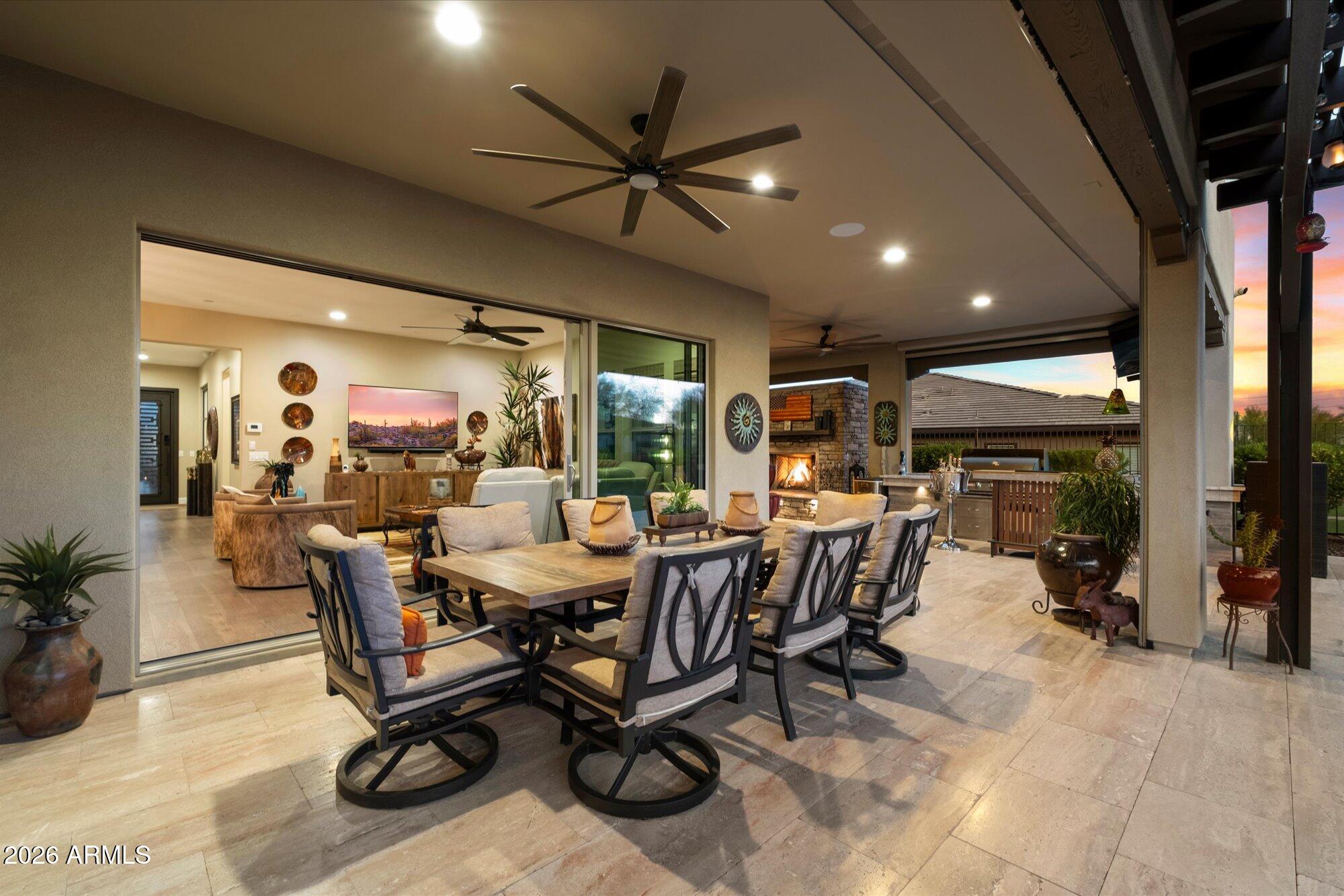 17561 Blaze Lane Rio Verde, AZ 85263 - Photo 30 of 46 a view of a dining room with furniture window and outside view