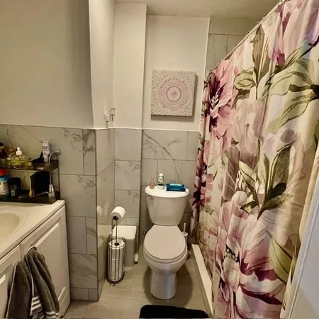 a bathroom with a toilet and a sink