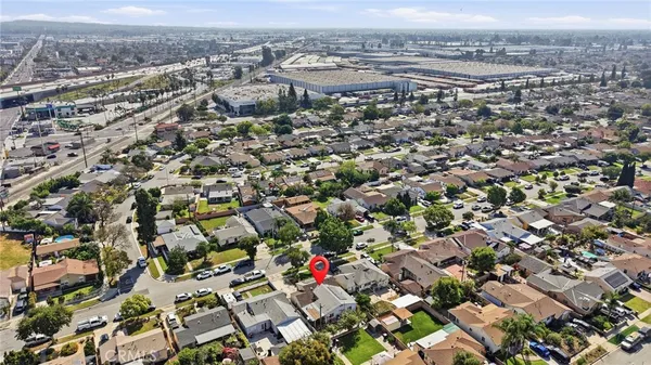 an aerial view of multiple house