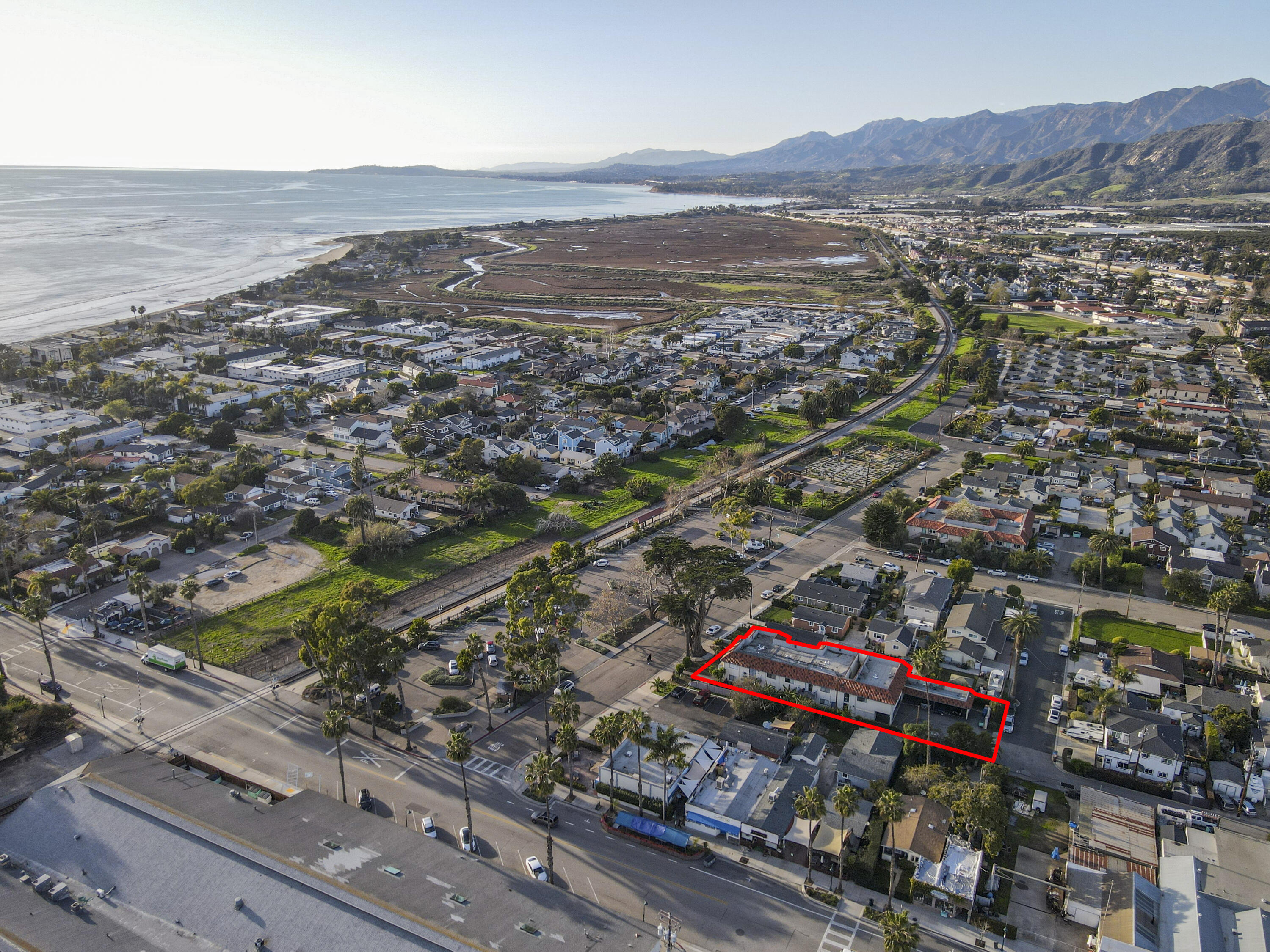 4956 5th Street Carpinteria, CA 93013 - Photo 2 of 16 an aerial view of residential houses with outdoor space