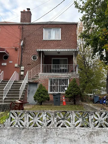 an aerial view of a house with garden