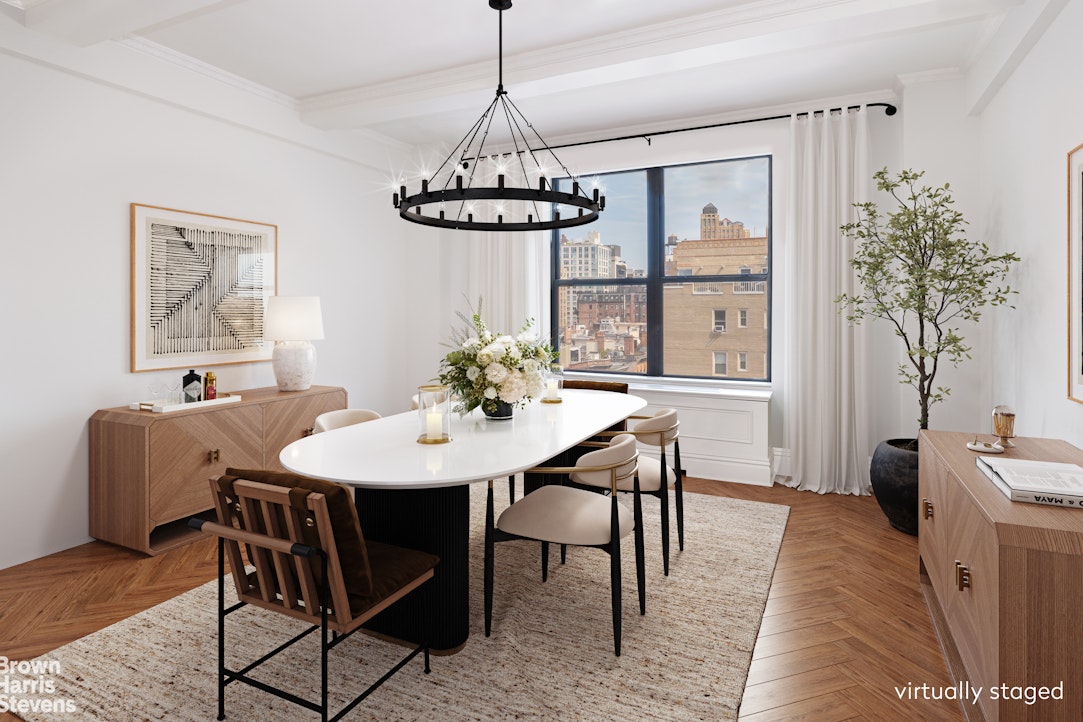37 Riverside Drive, Unit 10B Manhattan, NY 10023 - Photo 2 of 25 a view of a dining room with furniture window and wooden floor