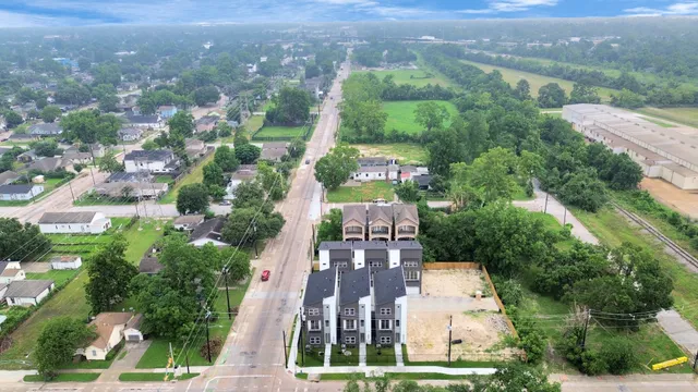an aerial view of multiple house